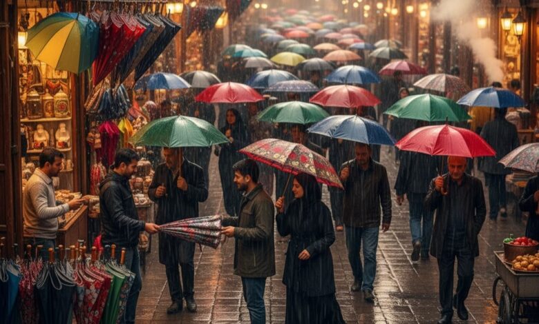باران‌های خوب آذرماه در ایران ، بازار خرید چتر را رونق داد