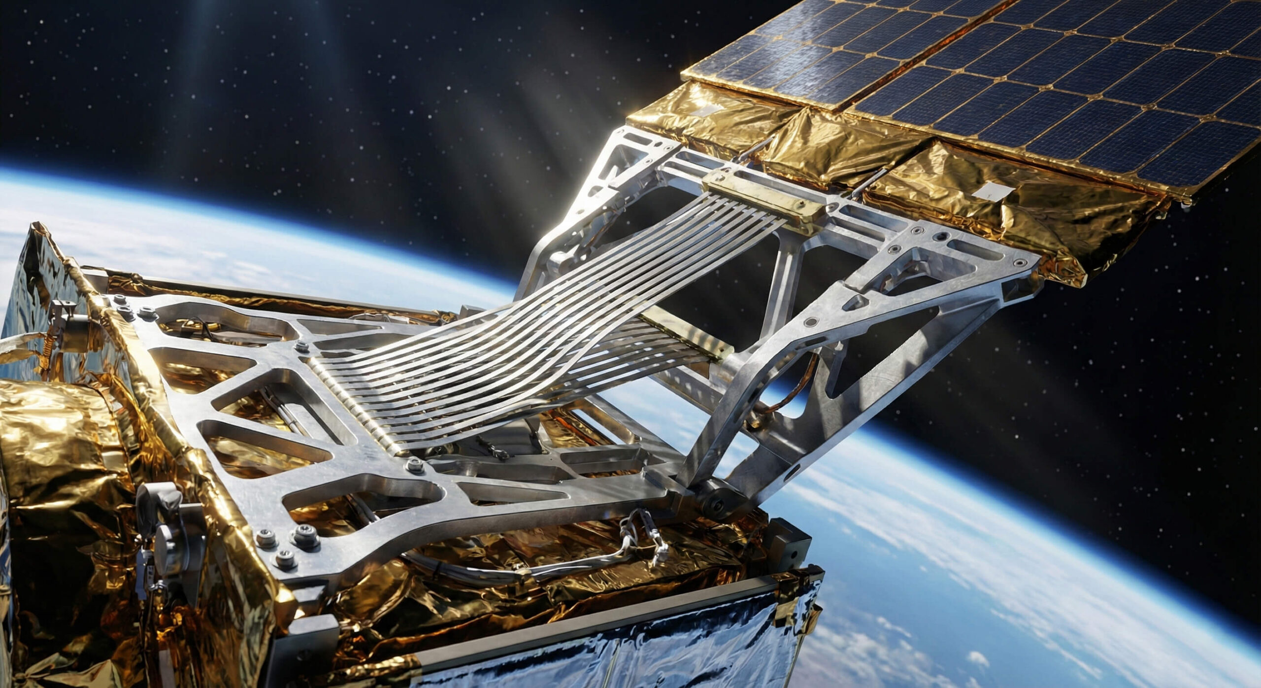 کاربرد بیرینگ‌های خمشی در مکانیزم‌های بازشونده ماهواره‌ها در صنایع هوافضا.